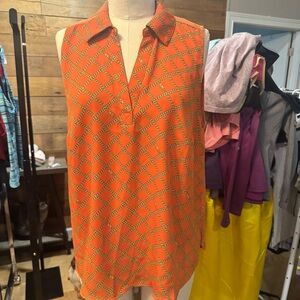 Michael Kors orange chain design blouse